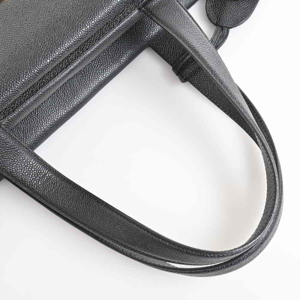 Chanel Caviar Skin Turn Lock Here Mark Business Bag Briefcase Black - Picture 4 of 8
